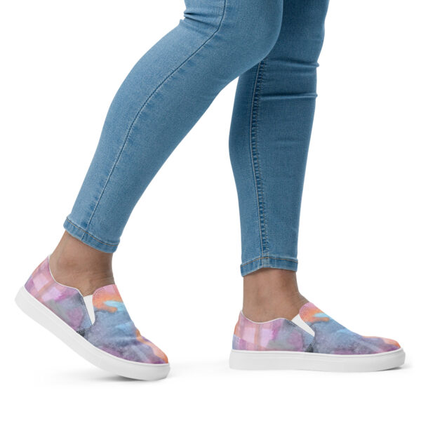 Abstract Multi-color Unisex Canvas Shoes - Image 2