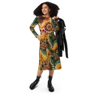 Sunflower Mandela Tie Dye Midi Dress