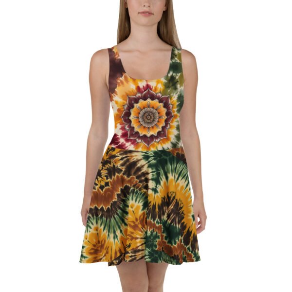 sunflower mandela sleeveless dress mockup